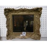 A gilt framed 19th century oil on board "the forge" signed, information on reverse,