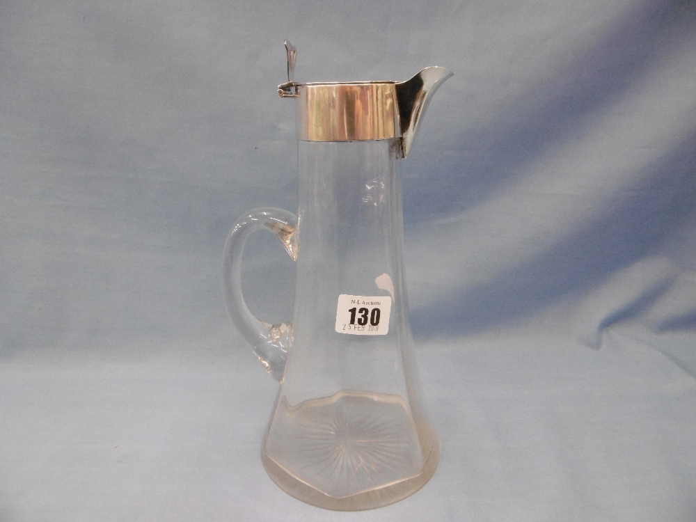 An Edwardian hallmarked silver lidded claret jug Birmingham 1905