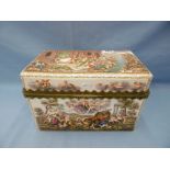 A fine quality 19th century Meissen gilt brass mounted large porcelain casket in the Italian style
