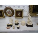 A quantity of ivory items