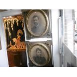 A pair of gilt framed pastelled photographs width 67cm height 76cm