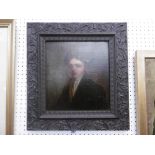 A framed canvas on board English school "Regency period gentleman" width 44cm height 46cm