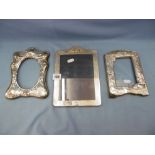 Three hallmarked silver photo frames