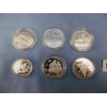 Six assorted silver proof coins