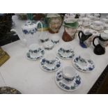 A Susie Cooper "art nouveau blue" c2072 four place setting coffee set with spares