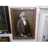 A Soviet painting of Karl Marx with 41cm height 55cm
