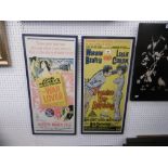 Two framed vintage film posters "the war lover 1962" & "promise her anything" 1966