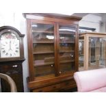 19TH CENTURY WALNUT BOOKCASE ON CUPBOARD BASE, W137X H245CM APPROX.