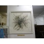 a framed oil on canvas, abstract,
