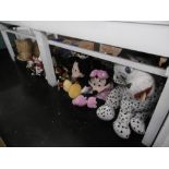 A quantity of cuddly toys including Mickey Mouse