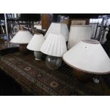 Five assorted lamps