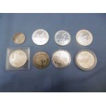 Eight silver proof coins