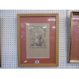 A framed sketch still life signed by artist in pencil