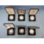 Six Charles & Diana silver proof coins (crowns) 1981