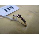 A hm 9ct gold and ruby ring