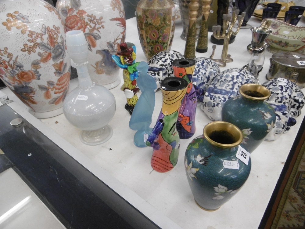 A quantity of assorted sundries including cloisonnie