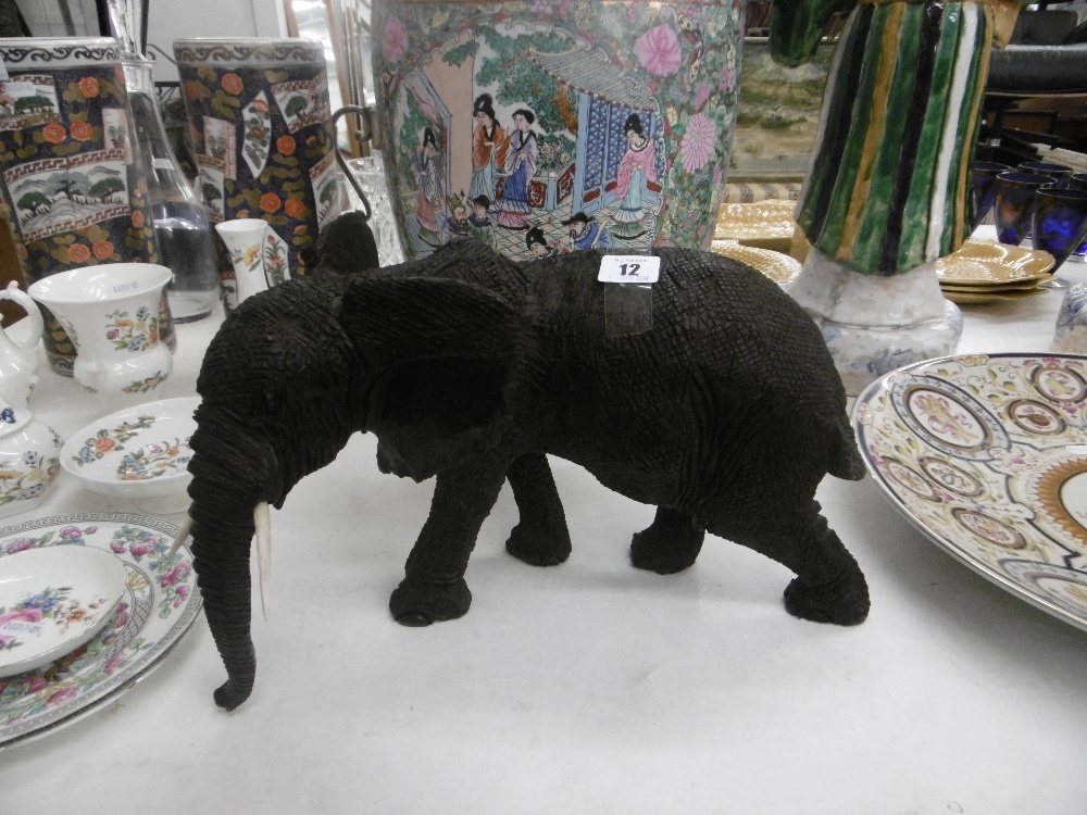 A decorative carved elephant