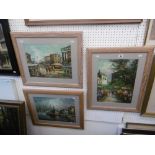 Three framed and glazed oil paintings