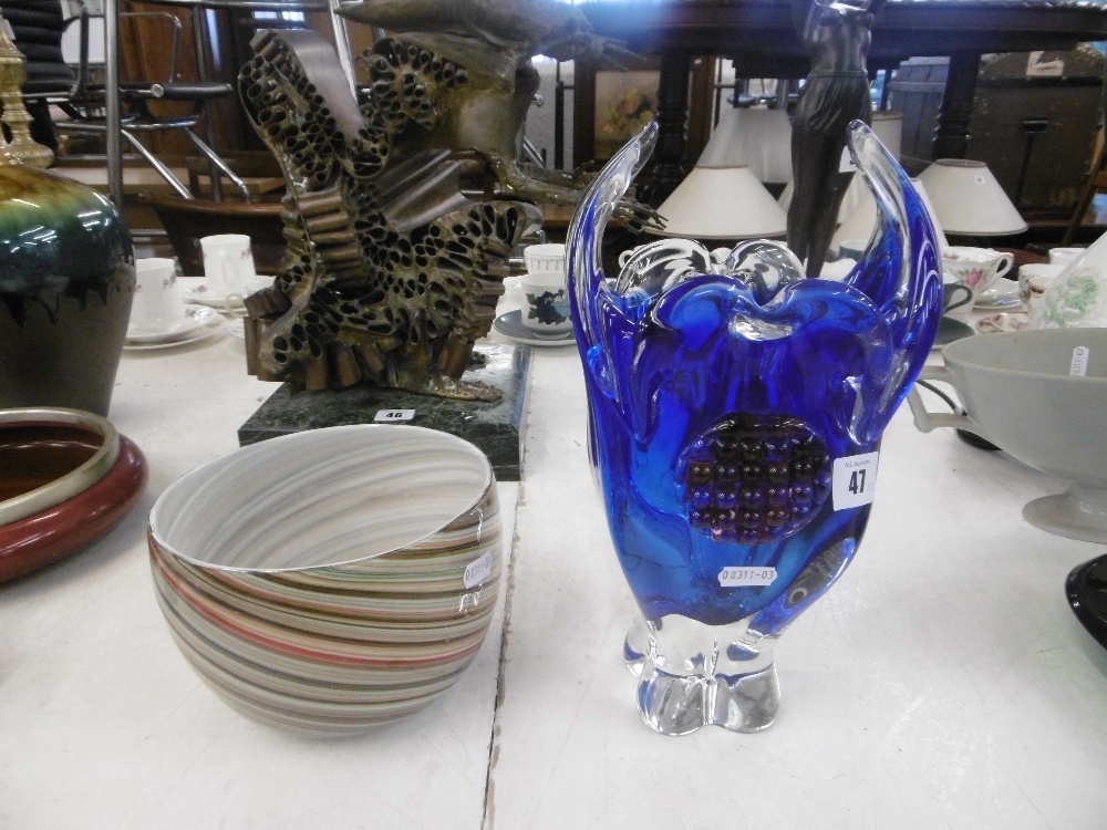 A Murano style bowl and vase