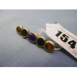 Victorian Scottish gold agate and lapis lazuli brooch