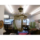 A brass & glass lantern