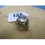 A yellow metal and diamond ring, spreads 4 carats,