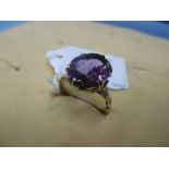 A 9ct yellow gold and amethyst dress ring
