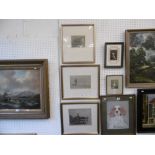 A set of framed and glazed photogravures (from modern masters of etchings)