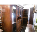 A 19th century walnut triple wardrobe, W188 H207 D53 (cm) approx.