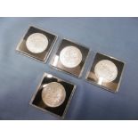 Four early 20th century German three mark silver coins weight 16 grams each