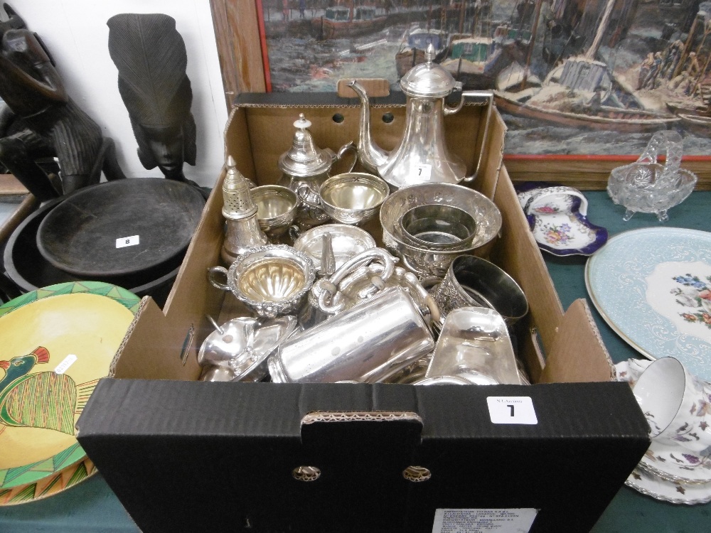 A large quantity of silver plate including a three piece coffee set - Image 2 of 2