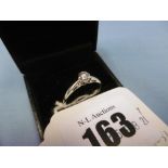 A 9CT white gold, diamond solitaire ring, 1/4ct,