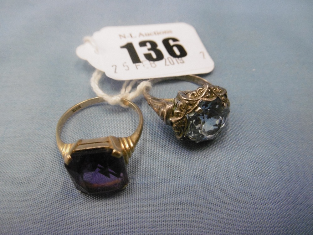 A 9ct gold and amethyst dress ring,