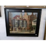 A framed oil on canvas 'The old bunsho' Brighton, signed A.
