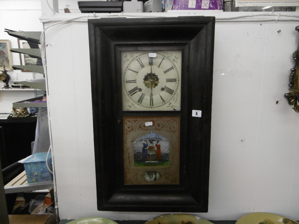 A 19th century American wall clock