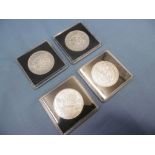 Four early 20th century German three mark silver coins weight 16 grams each