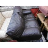 A leather two seater sofa