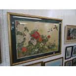 A gilt framed Japanese painting