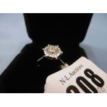 An 18ct white gold diamond solitaire ring total carat weight 1ct with anchor certificate report,