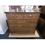 A 19th century chest of five drawers