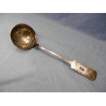 A 19th century continental white metal soup ladle