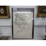 A 1920's or 30s pencil study of an old Jewish gentleman with notes artist Walter Langhammer