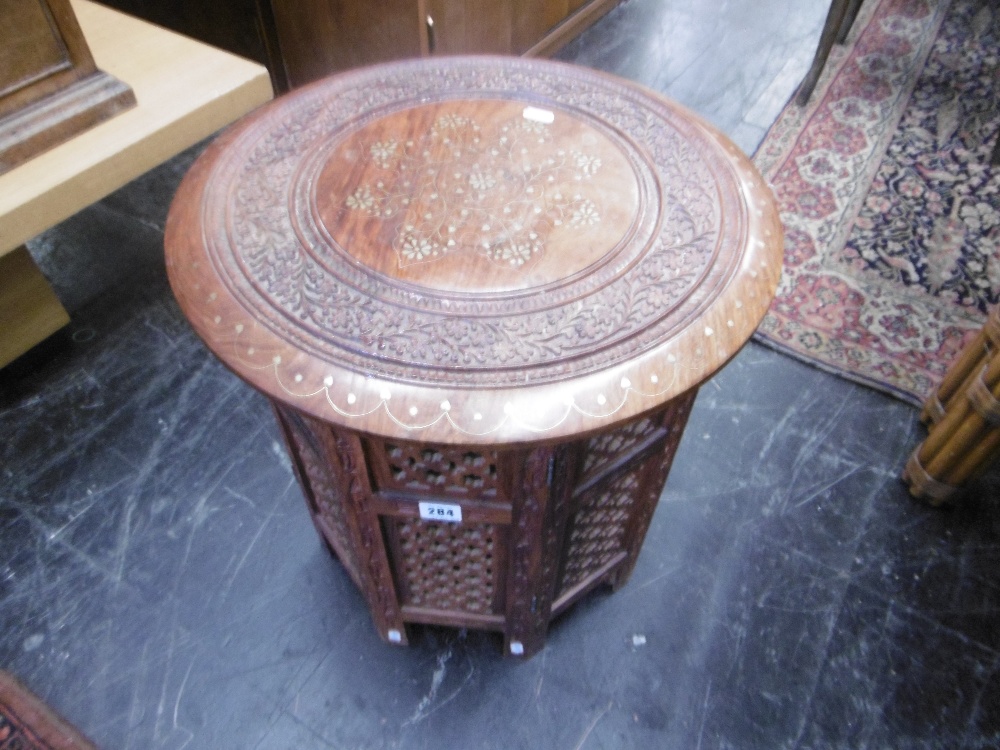 A Moroccan inlaid side table