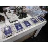 Five silver plated picture frames