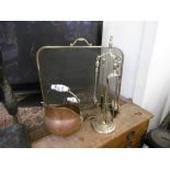 A brass coal bucket,