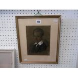 A framed Victorian charcoal and chalk study of a boy signed Morosini RA with information on reverse