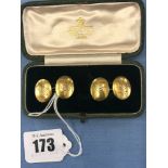 A pair of Victorian 18ct yellow gold cufflink's in Collingwood & Co box monogrammed VR (Victoria