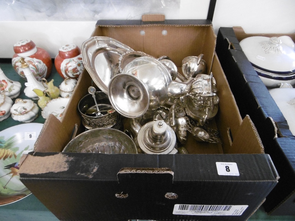 A large quantity of silver plate including a three piece coffee set