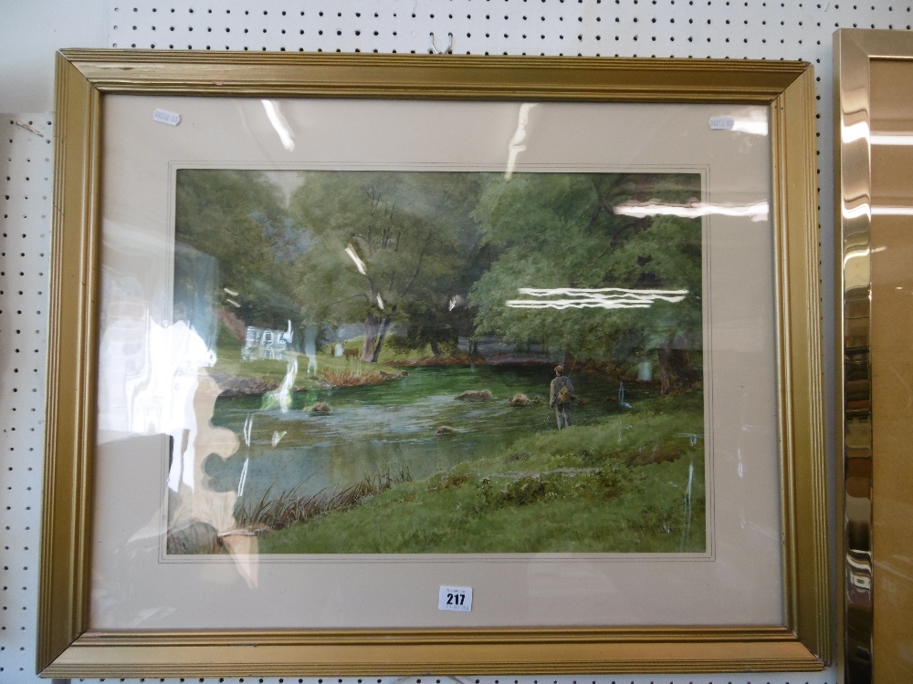 A framed watercolour, fishing scene, signed Frederick Charles Dixey, - Image 3 of 5