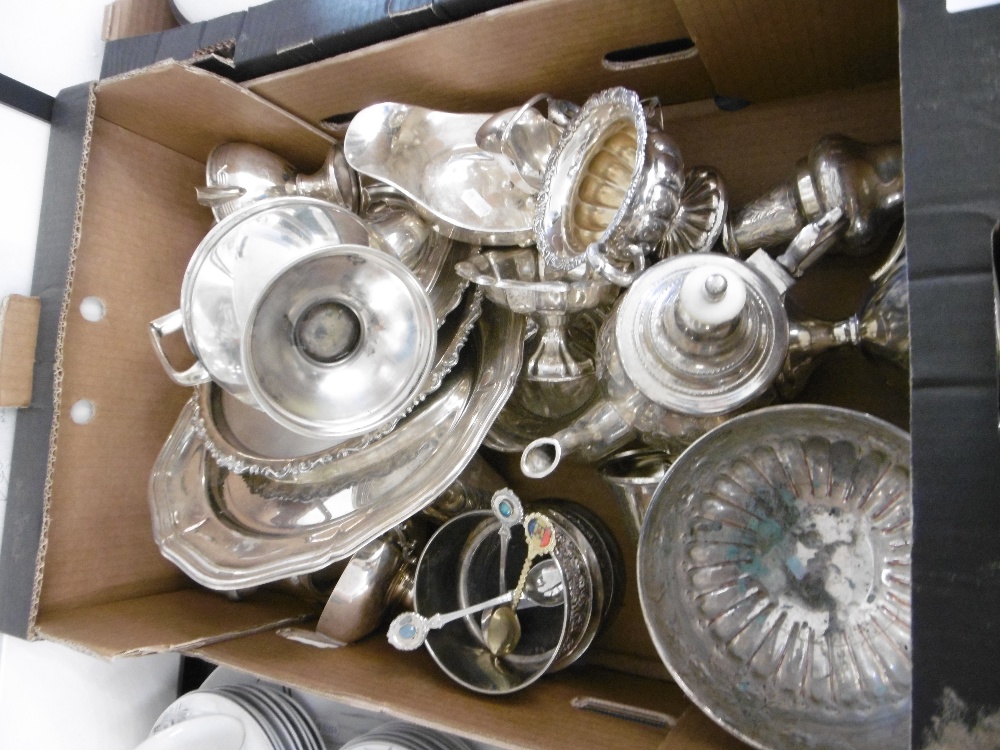 A large quantity of silver plate including a three piece coffee set - Image 2 of 3